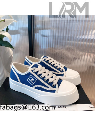Chanel Canvas Platfrom Sneakers Blue 2021