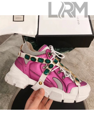 Gucci Flashtrek Sneaker with Removable Crystals 537133 Pink 2018