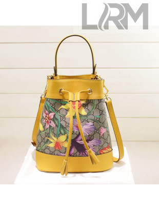 Gucci Ophidia GG Flora Small Bucket Bag 550621 Yellow 2019