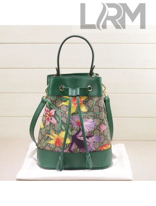Gucci Ophidia GG Flora Small Bucket Bag 550621 Green 2019