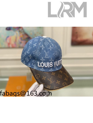 Louis Vuitton Monogram Denim Signature Baseball Hat Light Blue/Brown 2021 