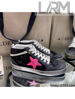 Golden Goose Mid-Star Sneakers in Black Suede with Rosy Star 2021