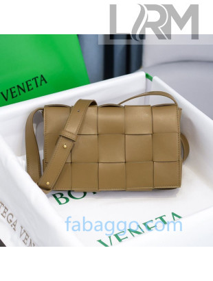 Bottega Veneta Cassette Small Crossbody Messenger Bag in Maxi Weave Light Brown 2020