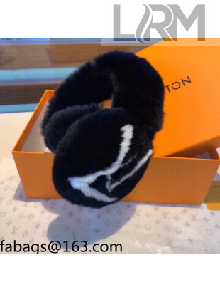 Louis Vuitton Fur Earmuff Black 2021 110416