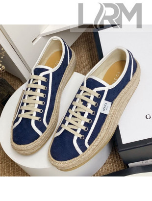 Gucci GG Fabric Label Espadrille Sneakers Blue 2020 (For Women and Men)
