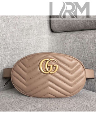 Gucci GG Marmont Leather Medium Belt Bag 491294 Beige 2018