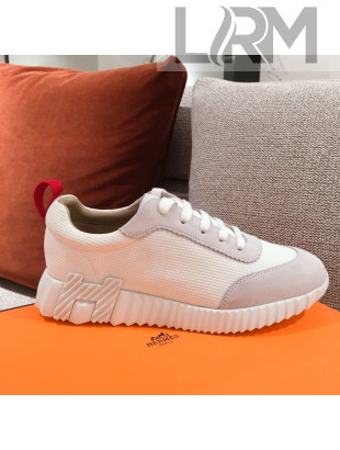 Hermes Bouncing Canvas Sneakers White 2021 06 (For Women and Men)
