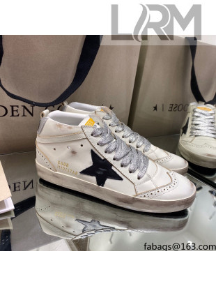 Golden Goose Mid-Star Sneakers With Laminated Heel Tab and Glittery Laces 2021