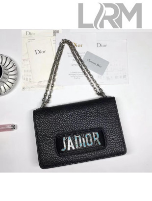 Dior J'adior Flap Bag with Chain in Grained Calfskin Black 2018
