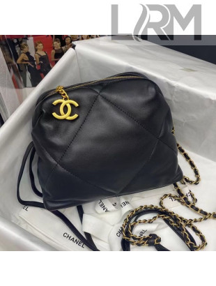 Chanel Quilted Lambskin Bowling Clutch with Chain Black 2021