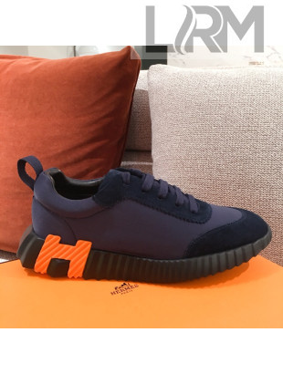 Hermes Bouncing Canvas Sneakers Dark Blue 2021 07 (For Women and Men)
