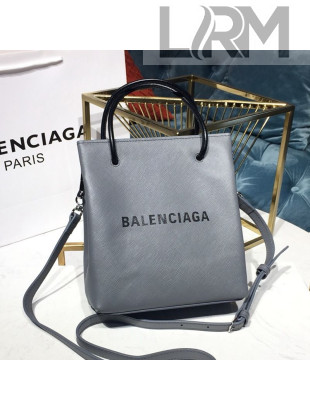 Balenciaga Calfskin North-South Mini Shopping Tote Bag Grey 2018
