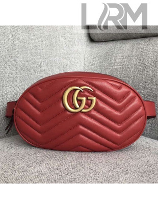 Gucci GG Marmont Leather Medium Belt Bag 491294 Red 2018