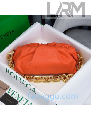 Bottega Veneta The Chain Pouch Shoulder Bag with Square Ring Chain Strap Orange/Gold 2020