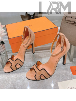 Hermes Premiere Crystal H Heel 10.5cm Sandals Orange 2021 02