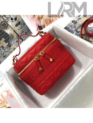 Dior Small Dioramour DiorTravel Vanity Case in Red Cannage Lambskin with Heart Motif 2021