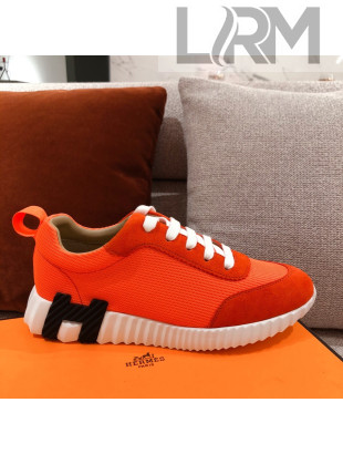 Hermes Bouncing Suede Sneakers Orange 2021 11 (For Women and Men)
