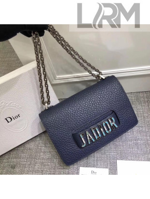 Dior J'adior Flap Bag with Chain in Grained Calfskin Blue 2018