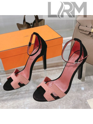 Hermes Premiere Crystal H Heel 10.5cm Sandals Pink 2021 05