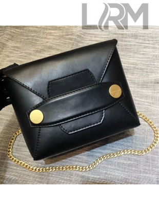 Stella McCartney Popper Faux Leather Shoulder Bag Black 2018