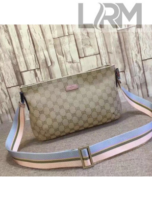 Gucci GG Canvas Web Medium Shoulder Bag 189749 Light Beige 2021