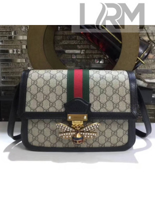 Gucci Queen Margaret GG Supreme Medium Shoulder Bag 524356 Black 2018