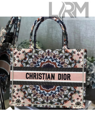 Dior Small Book Tote Bag in Houndstooth Embroidered Canvas 2019 