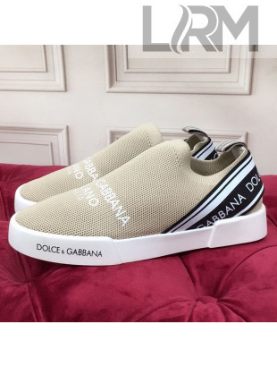 Dolce&Gabbana DG Knit Slip-on Sneakers Beige 2021