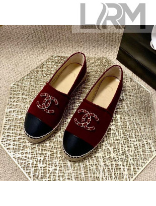 Chanel Knitted Wool Espadrilles G36368 Burgundy 2020