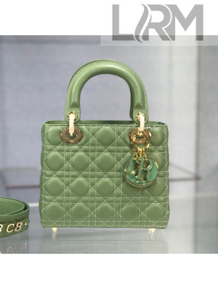 Dior Lady Dior My ABCDior Small Bag in Green Cannage Shiny Lambskin 2021