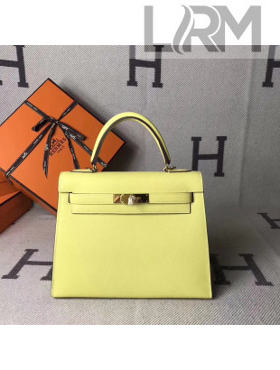Hermes Kelly 28cm/32cm  Original Epsom Leather Bag Yellow