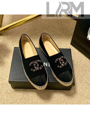 Chanel Knitted Wool Espadrilles G36368 Black 2020