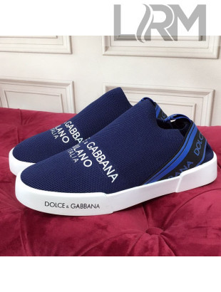 Dolce&Gabbana DG Knit Slip-on Sneakers Navy Blue 2021