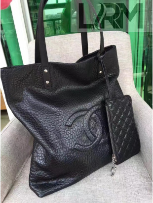 Chanel Buckskin-Like Calfskin Bucket Bag 92266 Black 2020 TOP