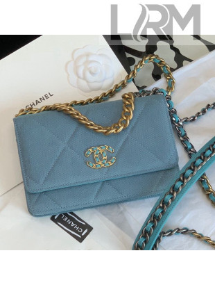 Chanel 19 Denim Wallet on Chain AP0957 Blue 2021