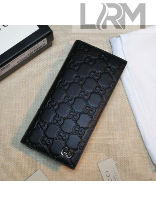 Gucci GG leather Billfold Long Wallet 473920 Black 2021
