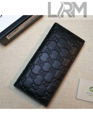Gucci GG leather Billfold Long Wallet 307774 Black 2021