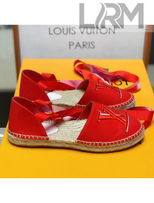 Louis Vuitton LV Escale Starboard Lace-up Flat Espadrilles Red 2020