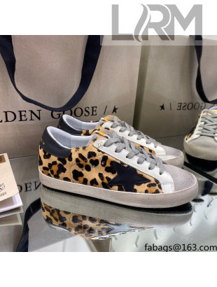 Golden Goose Super-Star Sneakers in Leopard Print Horse Hair 2021