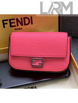 Fendi NANO BAGUETTE Charm Bag in Grainy Leather Rosy 2020