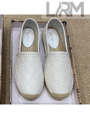 Gucci Signature GG Leather Espadrilles White  2019