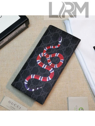 Gucci GG Canvas Snake Billfold Long Wallet 459456 Black 2021