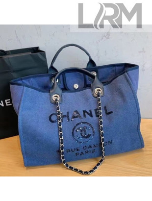 Chanel Deauville Large Shopping Bag A66941 Denim Blue 2021 08