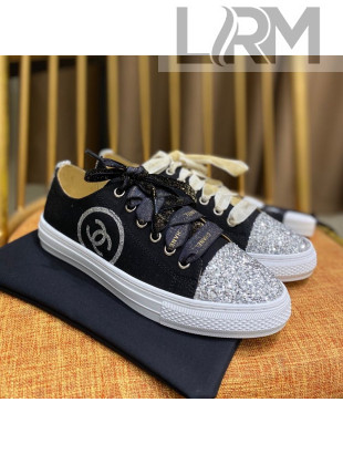 Chanel Canvas Sequins Sneakers 326 Black/Silver 2020