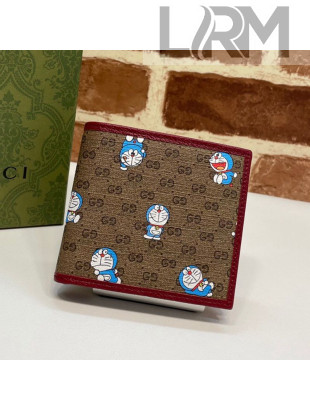 Doraemon x Gucci GG Canvas Billfold Wallet 647802 Beige/Red 2021