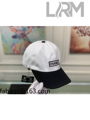 Chanel Canvas Baseball Hat White/Black 2021 21