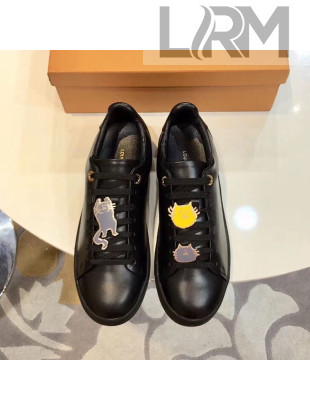 Louis Vuitton Frontrow Cats Sneaker in Black Calf Leather 1A52EQ 2018