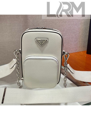 Prada Saffiano Leather Mini Bag 1BH183 White 2021