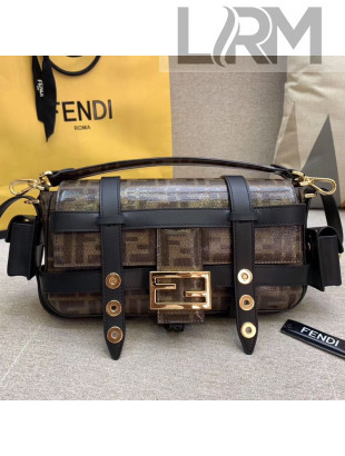 Fendi Baguette Cage Medium FF Shoulder Bag Black 2019
