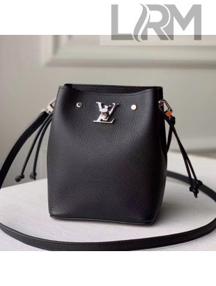 Louis Vuitton Nano Lockme Bucket Bag M68709 Black/Silver 2019